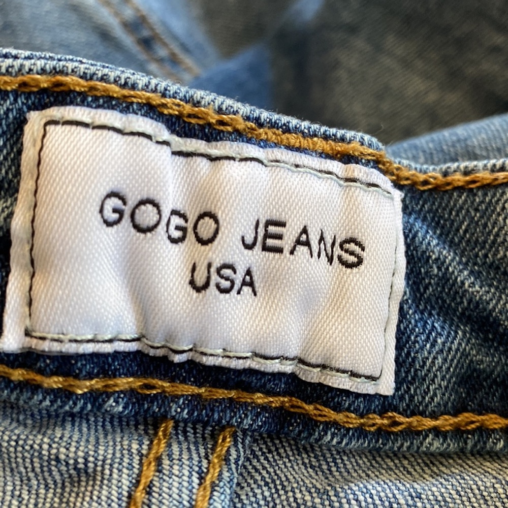 🤑 10/$100 GOGO jeans USA blue stretch ultra micro mini jean skirt 5 - Picture 5 of 7